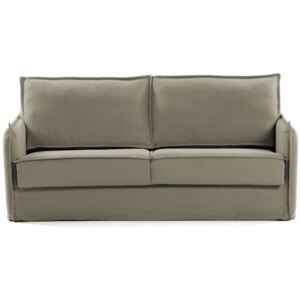 Sofa rozkładana Samsa 202x92 cm beżowa pianka poliuretanowa