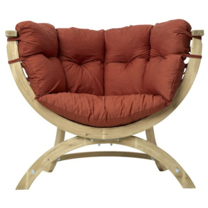 Fotel drewniany, Czerwony Siena Uno terracotta