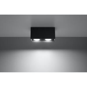 SOLLUX Lampa Sufitowa Nowatorski Plafon QUAD MAXI Czarny Prostokąt Oświetlenie LED