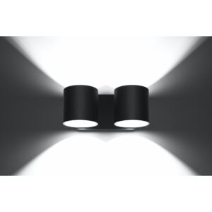 SOLLUX Minimalistyczna Oprawa Ścienna Lampa Kinkiet ORBIS 2 Czarny Lampa Tuby Idealna do Salonu Sypialni Korytarza Oświetlenie Żarówka G9 LED