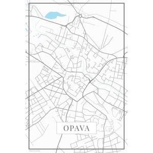 Mapa Opava white