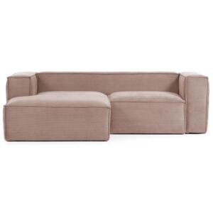 Sofa Blok 240x69 cm różowa lewa