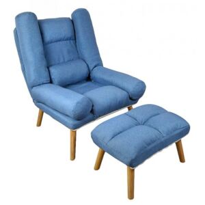 Fotel wypoczynkowy Dior - Uszak skandynawski - błękitny