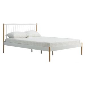 Łóżko metalowe do sypialni Fiona 120x200 białe scandi