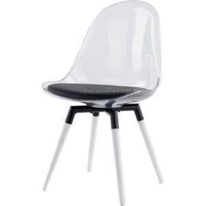 Krzesło Bonni Fido transparentne nogi czarno-białe