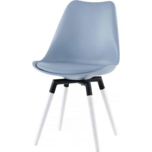 Krzesło Gina Fido jasnoniebieskie nogi czarno-białe