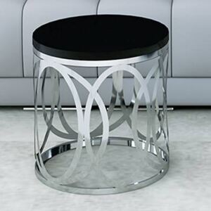 Designerski okrągły ażurowy stolik SILVER