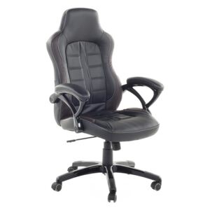Krzesło biurowe czarno-ciemnobrązowe regulowana wysokość PRINCE