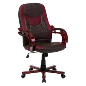 Fotel biurowy brązowo/czerwony CADET