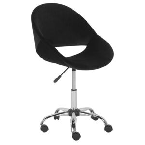 Krzesło biurowe welur czarne SELMA