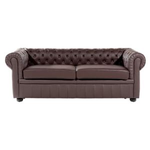 Sofa skórzana brązowa CHESTERFIELD
