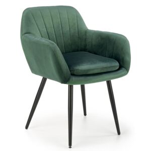 Zielone tapiceroane krzesło pikowane - Mides