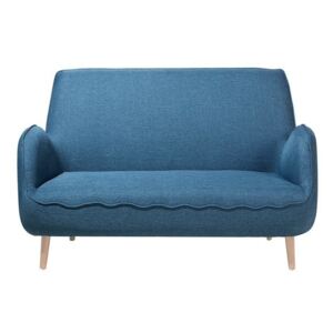 Sofa dwuosobowa tapicerowana niebieska KOUKI
