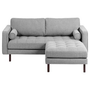 Sofa 2-os. Bogart 182x98 cm tkanina jasnoszara z pufą
