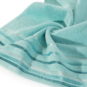 Ręcznik z bawełny z kolorowymi paskami w jodełkę 70x140cm