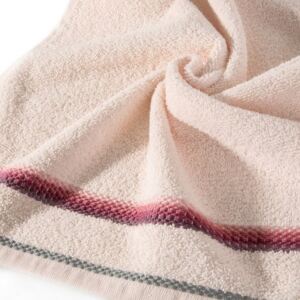 Ręcznik z tęczowym haftem na bordiurze 30x50cm 30x50 różowy