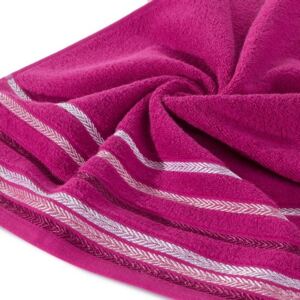 Ręcznik z bawełny z kolorowymi paskami w jodełkę 50x90cm