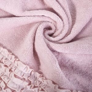 Ręcznik z bawełny z falbankami 70x140 ciemnoróżowy 70x140 różowy