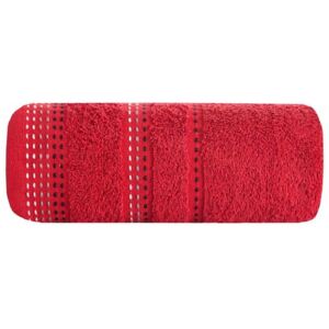 Ręcznik z bawełny z ozdobnym stebnowaniem 30x50cm 30x50 czerwony