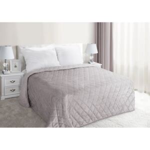 Narzuta na łóżko welwetowa pikowana 200x220 cm różowa 200x220