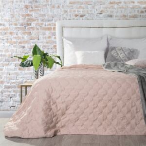 Narzuta na łóżko przeszywana 200x220 cm różowa 200x220 różowy