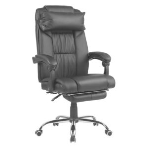 Krzesło biurowe skóra ekologiczna czarne LUXURY