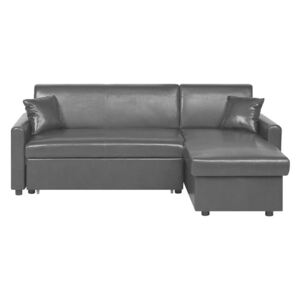 Sofa narożna rozkładana ze schowkiem lewostronna czarna OGNA