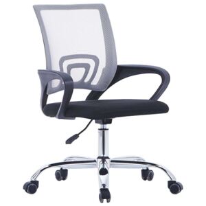 Krzesło biurowe z siatkowym oparciem, szare, tkanina