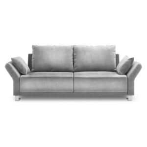 Jasnoszara 3-osobowa sofa rozkładana z aksamitnym obiciem Windsor & Co Sofas Pyxis
