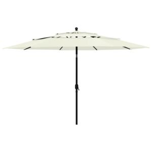 3-poziomowy parasol na aluminiowym słupku, piaskowy, 3,5 m