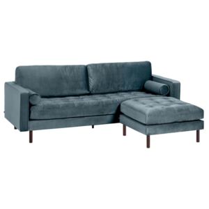 Sofa 3-os. z pufą Bogart 222 cm aksamit turkusowa