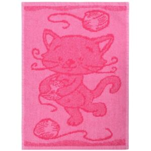 Ręcznik dziecięcy Cat pink, 30 x 50 cm