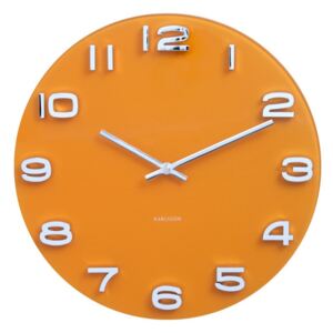 Pomarańczowy zegar Karlsson Time Vintage