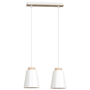 BOLERO 2 WHITE 443/2 wisząca lampa styl skandynawski drewno biała