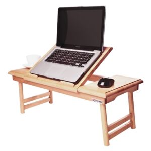 Drewniany stolik pod laptopa z podnoszonym blatem Duo
