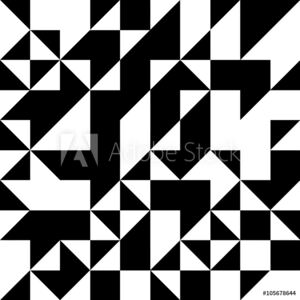 Fototapeta Trójkąt geometryczny wzór kształty czarny i biały
