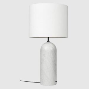 GUBI lampa podłogowa GRAVITY XL NISKA biały marmur/białe płótno