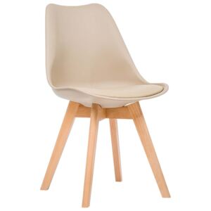Krzesło skandynawskie beżowe, nogi drewniane 53E-7