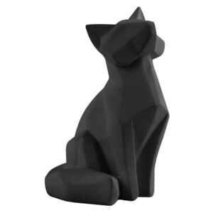 Matowa czarna figurka PT LIVING Origami Fox, wys. 15 cm