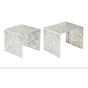 Zestaw stolików srebrnych Abstract aluminium