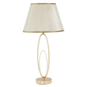 Biała lampa stołowa z konstrukcją w złotym kolorze Mauro Ferretti Glam Flush