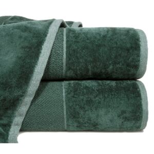 Ręcznik LUCY z welurową bordiurą 70 X 140 cm butelkowy zielony łazienkowe