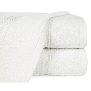 Ręcznik z bordiurą podkreśloną błyszczącą nicią 30 X 50 cm biały łazienkowe/kuchenne