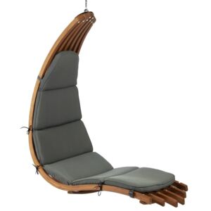 Fotel wiszący drewniany - Leżanka Wave Grafit