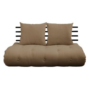 Sofa rozkładana z brązowym obiciem Karup Design Shin Sano Black/Mocca