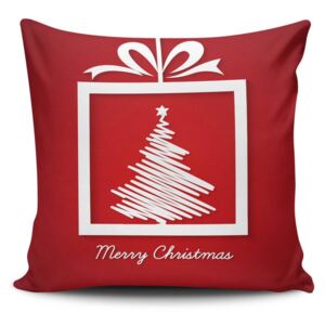 Czerwona poduszka Merry Christmas, 45x45 cm