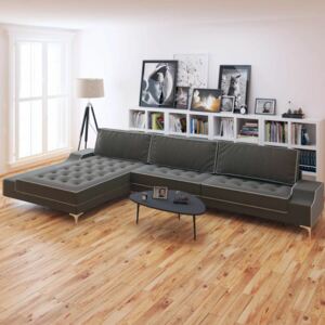 Sofa w kształcie litery L, ciemnoszara, XXL, 326x163x83 cm