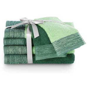 AmeliaHome Komplet ręczników Aria ciemnozielony/ pistacjowy, 2 szt. 30 x 50 cm