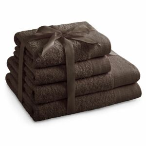 AmeliaHome Komplet ręczników Amari brązowy, 2 szt. 50 x 100 cm, 2 szt. 70 x 140 cm