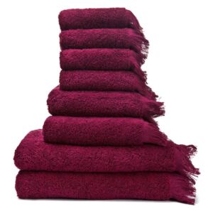 Zestaw 8 bordowych ręczników ze 100% bawełny Bonami